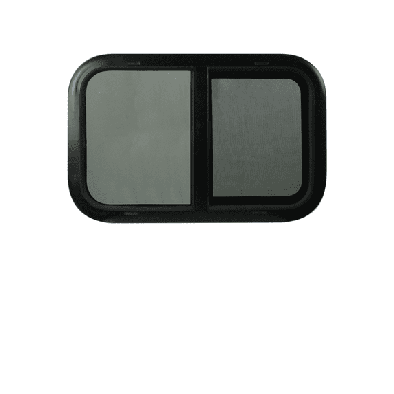 Shed Windows and More Black Tempered Glass, 24 x 15 Horizontal Window RV Part