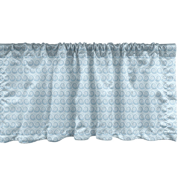 Ambesonne Nautical Window Valance, Repetitive Abstract Waves, 54" X 12", Pale Blue Pale Sky Blue