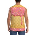 thumbnail image 4 of Bixox Men's Pink Ice Cream Printed Shirt Sleeveless Fitness Tank Top-Large, 4 of 7