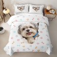 thumbnail image 2 of Homewish Cute Maltese Dog Twin Quilt Set,Kawaii Paw Print Twin Coverlet Set,White,2pcs, 2 of 7