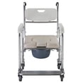 thumbnail image 3 of Winado Aluminum Shower Chair Bedside Commode with Casters and Padded Seat,Rolling Transport Chair Lockable Wheelchair, 3 of 6