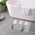 thumbnail image 3 of FJPT Non Slip Flannel Polyester Floor Mat With Tulip Design For Bathroom Kitchen Bedroom Decor 16x24 inch, 3 of 5