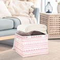 thumbnail image 5 of 40L Lidded Home Storage Bins Foldable Storage Box with Handle for Home Bedroom Closet, Stripe Printed, 5 of 7