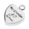 thumbnail image 1 of Recuerdo de cremación: colgante con forma de corazón "Mi amigo" de acero inoxidable, 1 of 9