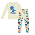 thumbnail image 1 of Pyjama Garcon pour Enfants Imprimé Dinosaure Col Rond Manches Longues Haut Pantalon Ensemble de Pyjama 2 Pcs Printemps Automne Pyjamas Bébé Beige 3 Ans-4 Ans, 1 of 5