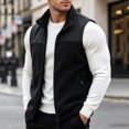 thumbnail image 6 of Riecok Fleece Vest for Men with Pockets Sleeveless Stand Collar Zip up Jackets Thermal Solid Warm Casual Outerwear Black 4XL, 6 of 6
