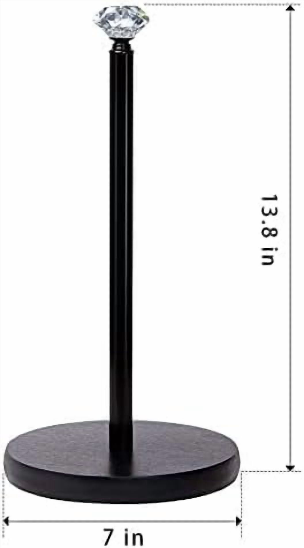 Paper Towel Holder Countertop, , Crystal Paper Towel Stand Holder, Black Solid Wood Weighted Paper Towel Holders for Standard and Large Size Rolls (Black)