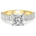 thumbnail image 3 of 4 Carat IGI Certified Princess Shape Lab Grown Diamond Engagement Ring | 14K Yellow Gold |Danica Side Oval Diamond Eternity Diamond Ring | FG-VS1-VS2 Quality Friendly Diamonds, 3 of 4