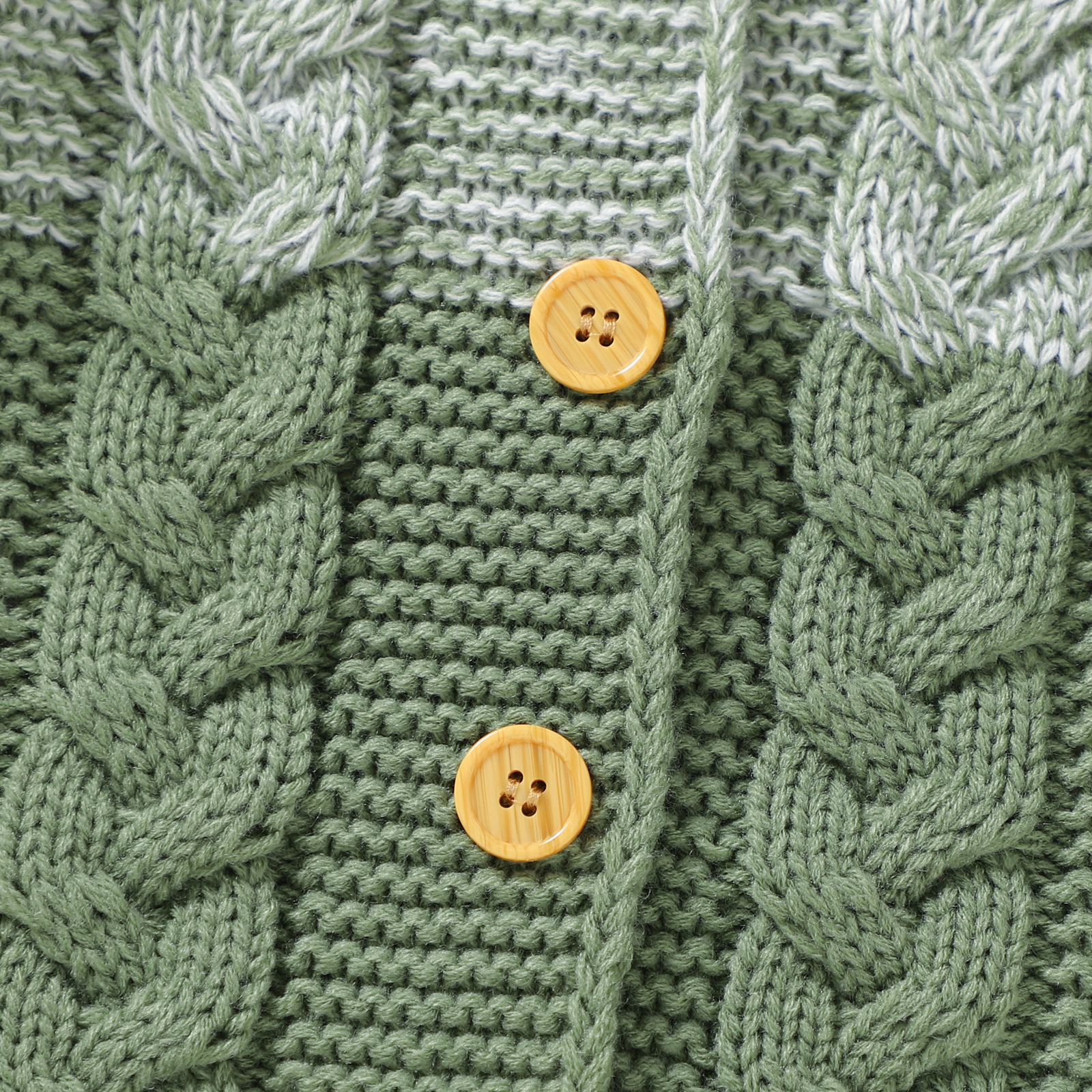 FYMNSI Newborn Baby Girl Boy Hooded Romper Infant Button Down Knitted Jumpsuit Fall Winter Clothes 0-3 Months Green