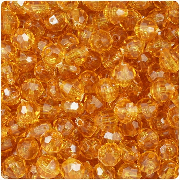 BeadTin Topaz Transparent 8mm Faceted Round Craft Beads (450pcs)