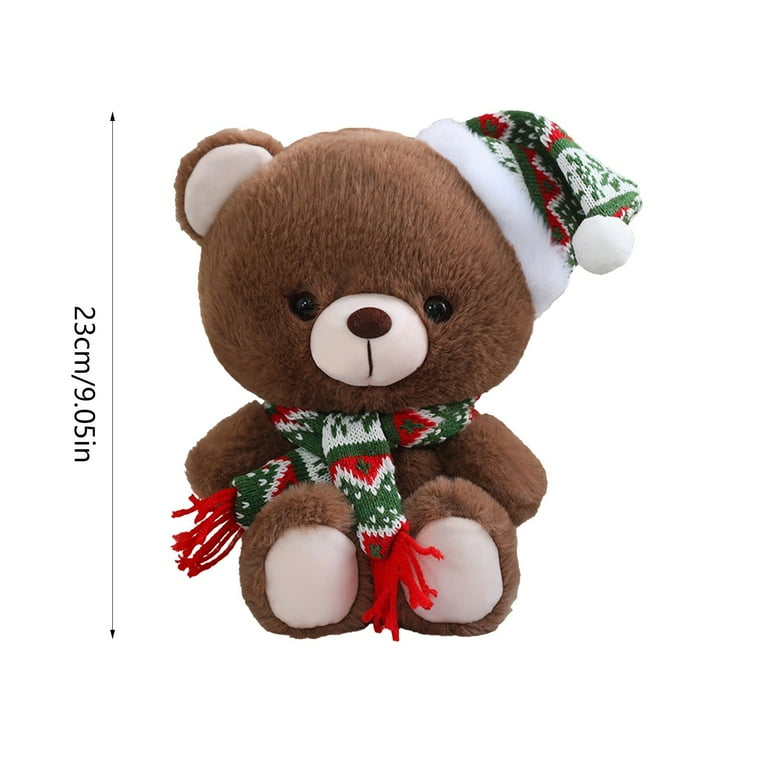 XMMSWDLA Christmas Teddy Bear Stuffed Animal 2024 Christmas Plush Gifts for Kids Soft Christmas Toy Party Holiday Bear with Santa Hat Baby s Christmas Bear Birthday Xmas Gifts Ideas Walmart