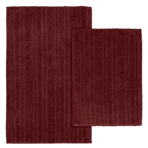 Garland Rug Grand Isle Chili Pepper Red 2 Piece Washable Bathroom Rug