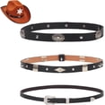 thumbnail image 1 of 3 cintas para sombrero vaquero, color negro, estilo western. Accesorios de imitación de cuero para sombreros vaqueros y vaqueras, para hombres y mujeres., 1 of 5