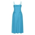 thumbnail image 4 of Gspmoly Robe Femme, Mode Féminine Couleur Unie Style Dopamine Bretelles Réglables Robe à Bretelles avec Poche Robe à Col Rond Robe Cocktail pour Femmes jusqu'à 60 % de Rabais, 4 of 5