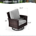 thumbnail image 3 of Summit Living 2-Piece Outdoor Swivel Chairs, Wicker Patio Club Lounge Chairs With Backrests & Cushions for Garden, Pool, Porch, Yard, Light-gray, 3 of 9