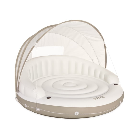 Open Box Intex Canopy Island 78" X 59" Inflatable Water Lounge Raft 58292EP