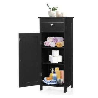 Tangkula Bathroom Floor Cabnet Narrow Freestandng Storage Cabnet
