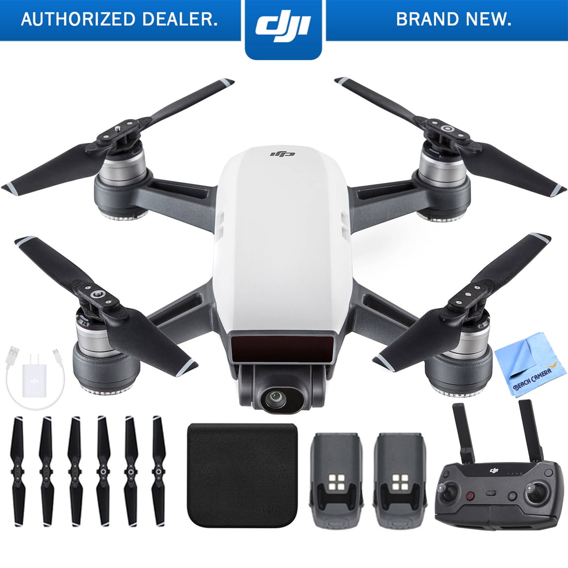 DJI CP.PT.000731 SPARK Portable Mini Quadcopter Drone Alpine White With