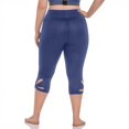 thumbnail image 5 of Lenpel Women's Capri Leggings High Waisted Eyelet Embroidered Hollow out Hem Slim Cropped Workout Yoga Pants Casual Capri Leggings, 5 of 6