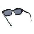 thumbnail image 4 of Womens Artsy Lipstick Hinge Beveled Mod Rectangle Sunglasses All Black, 4 of 4