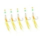 thumbnail image 3 of 5x Candillas de pesca marina múltiples ganchos con suministros de pesca de plumas con perlas luminosas Cebos señuelos para agua salada de agua dulce amarillo, 3 of 8