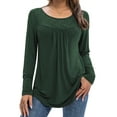 thumbnail image 4 of FOLUNSI Women's Plus Size Tops Long Sleeve Lace Pleated Blouses Tunic Tops New Arrivals M-4XL, 4 of 6