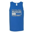 thumbnail image 2 of Wild Bobby Installing Muscles Please Wait Gym/Workout Men Graphic Tank Top, Royal, Medium, 2 of 5