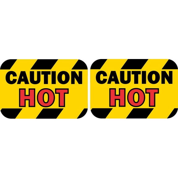 3in x 2in Caution Hot Stickers
