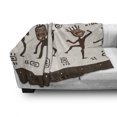 thumbnail image 3 of Prehistoric Soft Flannel Fleece Throw Blanket, Cartoon Dancing Natives Wearing Tribal Print, Cozy Plush for Indoor and Outdoor Use, 70" x 90", Army Green Yellow, by Ambesonne, 3 of 6