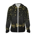 thumbnail image 1 of Fotbe Happy New Year Chaqueta con Protección Solar UPF 50+ para Hombre y Mujer, Camisa con Capucha y Bolsillos-X-Large, 1 of 7