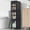 Black, variant on BROVIEW 4-Tier Slim Bathroom Storage Cabinet, Foldable Narrow Bathroom Cabinet Organizer for Small Spaces, Adjustable Fridge & Vanity Gap Storage, Easy Move, White