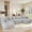 Gray+4Seats, variant on Welinhome 130'' Modular Sectional Couch, U-Shaped Sofa with Chaise Lounge, Striped Corduroy Upholstered 4-Seater Sofa with Pillow Back and Square Arms