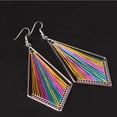 thumbnail image 4 of Jiaroswwei Bohemian Women Multicolor Silk Geometric Water Drop Hook Earrings Jewelry Gift, 4 of 8