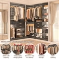 thumbnail image 2 of Homieasy Freestanding Closet System with 3 Sets, 110'' Reversible Stand-alone Wardrobe, 80'' Height Cloth Garment Organizer, Walk-in Closet with Hanging Rod, 71"L x 71"W x 80"H, Black, 2 of 10
