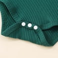 thumbnail image 6 of REgarm First Christmas Baby Girl Outfit Ruffle Long Sleeve Romper Christmas Plaid Flare Pants Headband 3Pcs Fall Winter Clothes Sets (Green,0-3 Months), 6 of 7
