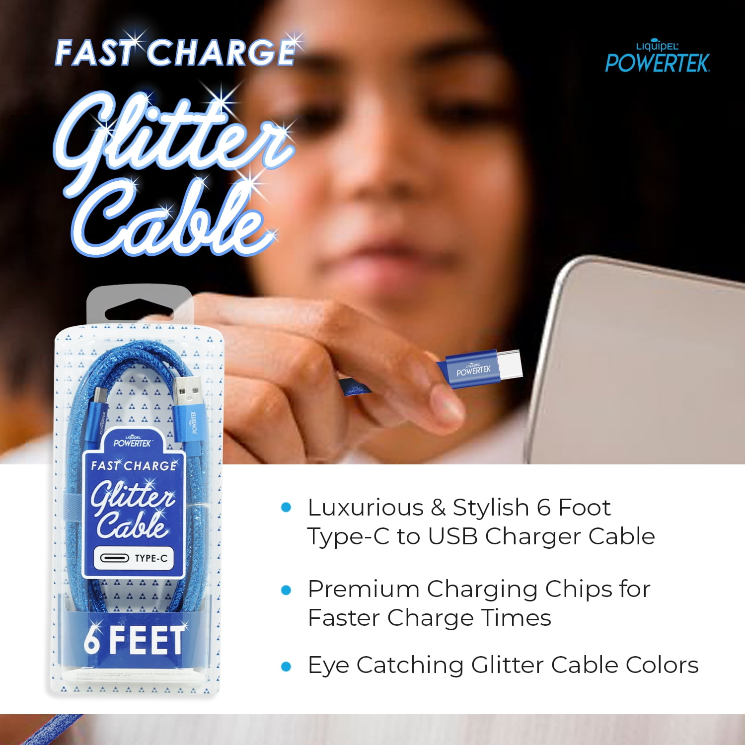 Liquipel Powertek Glitter Type C Cable