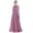 Plum, variant on iiniim Women's Floral Lace Appliques Chiffon Wedding Bridesmaid Long Dress Prom Evening Gowns