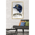 thumbnail image 2 of MLB Milwaukee Brewers - Drip Helmet 22 Wall Poster, 22.375" x 34" Framed, 2 of 5