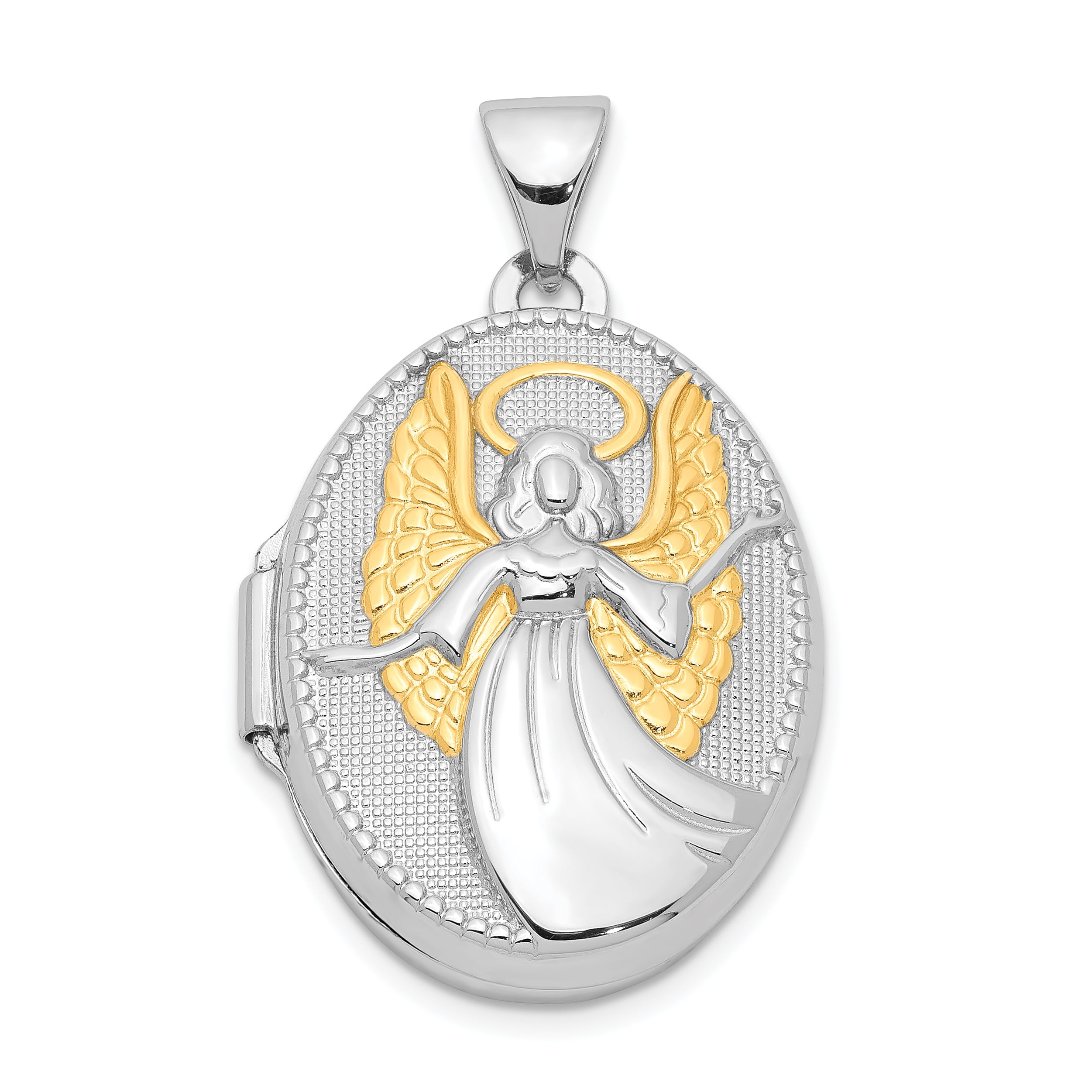 New Guardian Angel Gift Religious Cross White Gold Plated Chain Necklace Pendant 