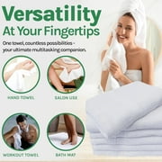 Towels N More 22x44 Gym Towel Set, Lightweight Quick Drying Bath Towel - White, 6 Pcs