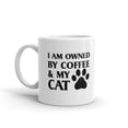 thumbnail image 4 of 15 oz Cat Lover Gift I am Owned by Coffee and My cat pet Funny Women Office Cup Gifts Ceramic Coffee Mug, 4 of 4