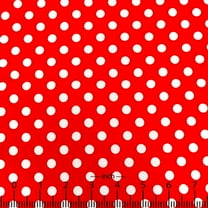 Shason Textile 45" x 4 yd 100% Cotton Dot-Print Apparel Fabric, Red and White