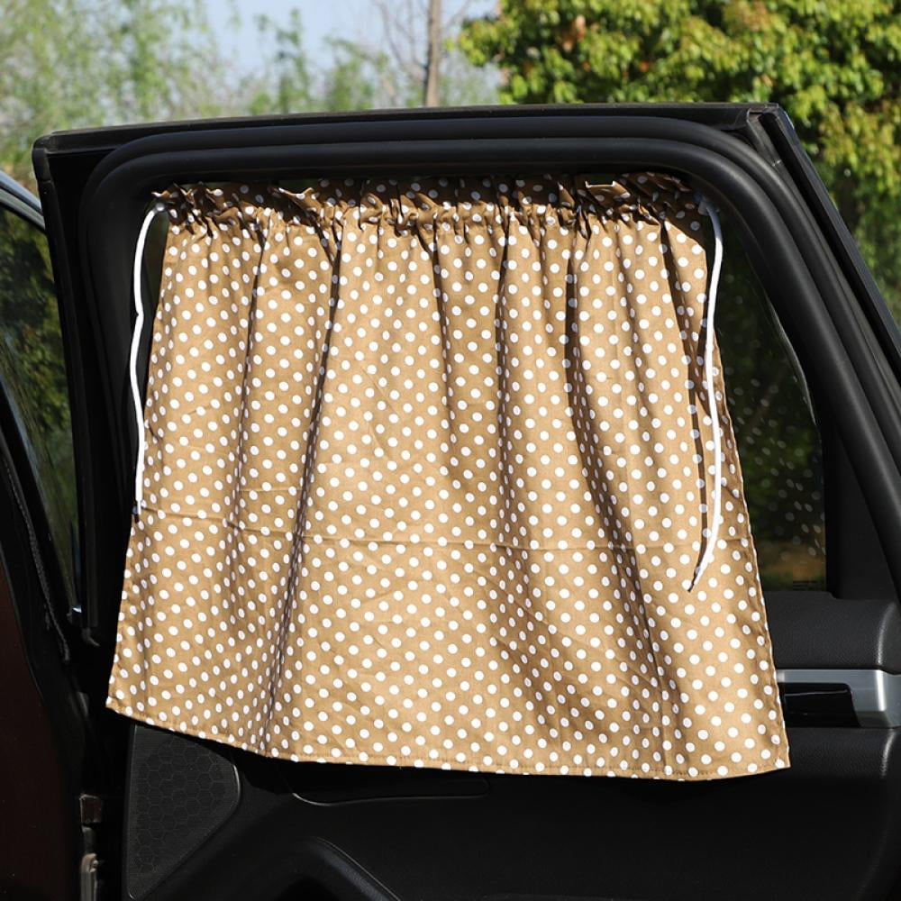 1Pc Car Inside Side Window Sunshade Sun Shadow Pleated Curtains Stretching Gray