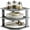 Grey, variant on Plate Organizer for Cabinet - 3 Tier Bamboo Corner Cabinet Organizer Shelf Kitchen Cabinet Shelf Organizer