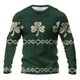 thumbnail image 4 of Ceisia Men's St. Patrick's Day Clover & Celtic Knot Print Waffle Knit Long Sleeve Crew Neck Casual Top Army Green L Gifts, 4 of 8