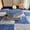 Grey+navy, variant on Fluffy Plush Foam Mat,12 Pcs  Soft Interlocking Square Tiles with Anti-Slip Border for Playroom and Bedroom Floor Protection