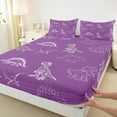 thumbnail image 3 of jejeloiu Kawaii Dinosaur Twin Sheet Sets,Cartoon Dino Twin Fitted Sheet,Magic Animal Flat Sheet For Girls Kids,Breathable Home Decor,3pcs, 3 of 7
