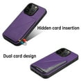 thumbnail image 3 of Nalacover Case Compatible with iPhone 12 Pro Max, Wallet Case with Hidden Card Holder, withKickstand Card Slots Classic PU Cowhide Leather Cover for Men Women Girls For iPhone 12 Pro Max, Purple, 3 of 10