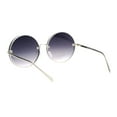 thumbnail image 4 of SA106 Rimless Large Hippie Round Circle Lens Womens Sunglasses Silver Smoke, 4 of 4