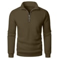 thumbnail image 6 of RRMuAzgs Men's Quarter Zip Up Pullover Long Sleeve Casual Sweatshirt Lightweight Stand Up Collar Solid Color Sweaters, 6 of 6